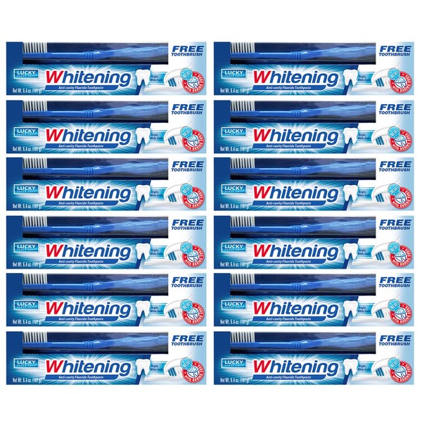 Toothpaste + Bonus Toothbrush, Whitening Anti-Cavity Fluoride, 6.4-oz.
