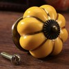 Mgoodoo Pair of Yellow Pumpkin Ceramic Furniture Knobs
