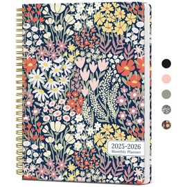 Monthly Planner 2025-2026, 21 Months Calendar Planner 2025-2026, April 2025 - December 2026, 7" x 10", 25-26 Monthly Calendar, Perfect for School Office Home Planning - Petite Blooms
