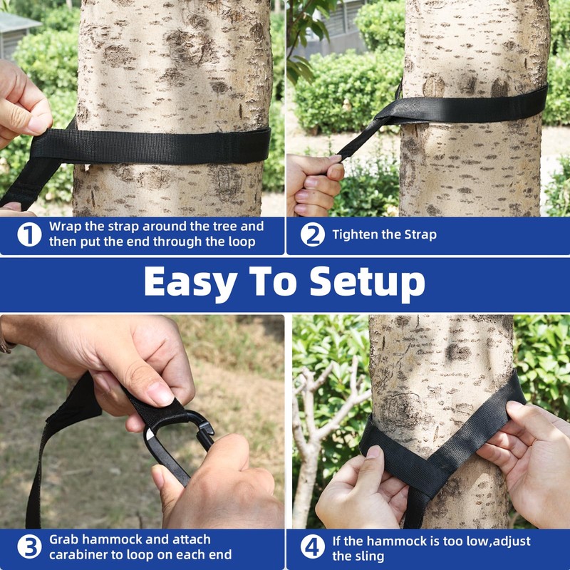 HAZBEN Portable Camping Hammock Tree Straps Hammock Perfect for Outdoor
