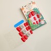 Christmas Press on Nails Medium Square Winter Fake Nails Red
