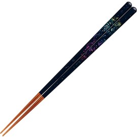 Sunlife H-06377 Chopsticks, Dishwasher Safe, Adults, Long, 9.1 inches (23 cm), Tenmaru Rainbow Fireworks, Black, Made in Japan