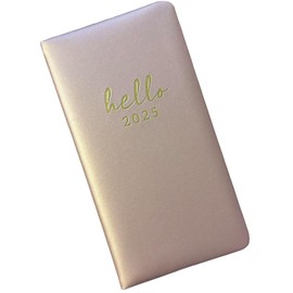 2025 Slim Week To View Marble with Foil & Rose Gold Slim And Glossy Design (Rose Gold)