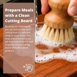 Specialist Board Cutting Board Cleaning Kit by the Block & Board Company | Food Grade Soap & Oil | Cleans & Restores Wood, Butcher Block, Countertop & Utensils | 2 Piece Set