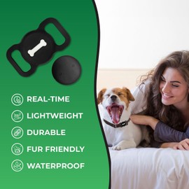 Smart Pet Tracker, Dog Tracking with Collar Holder, Smart Tag for Seamless Location Tracking, Work with Find My, No GPS Tracker Only Applicable to iOS