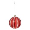 FEERIC LIGHTS & CHRISTMAS Red Striped Glass Christmas Bauble 80