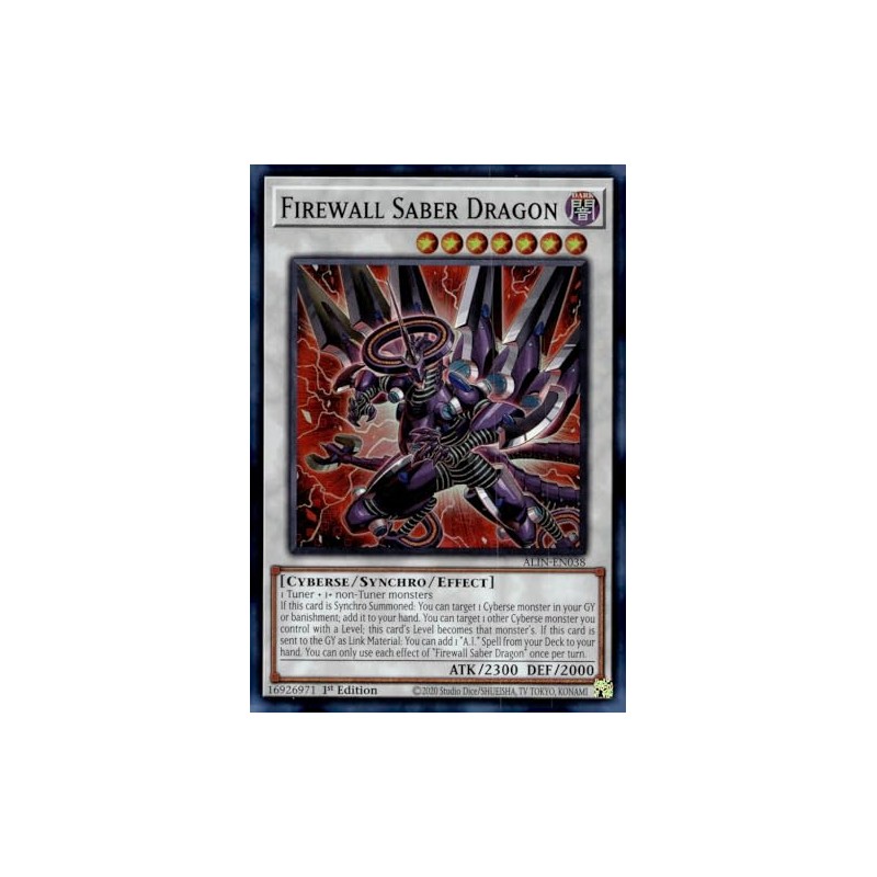 Firewall Saber Dragon - ALIN-EN038 - Super Rare - 1st