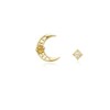 [Custom Made] Leo Dear Moon Peridot Unbalanced Constellation Earrings OTE120617B