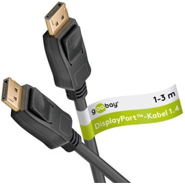 goobay 8K DisplayPort Kabel 1m /DP 1.4 / für Gaming PC, Laptop, Dockingstation/UHD DP Kabel für Monitore 4K@120Hz, 240Hz / HDR kompatibel/vergoldete Stecker / 74777