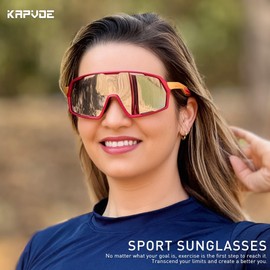 KAPVOE Polarised Cycling Glasses Men Women MTB Glasses TR90 Frame Road Bike Glasses UV400 Protection Cycling Glasses Sports Sunglasses for Cycling Running Volleyball Baseball Golf Cycling Glasses