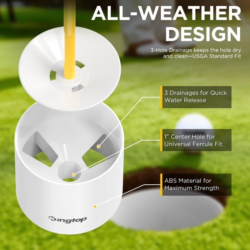 KINGTOP Miniature Golf Flagstick, Practice Putting Green Flags for Yard,