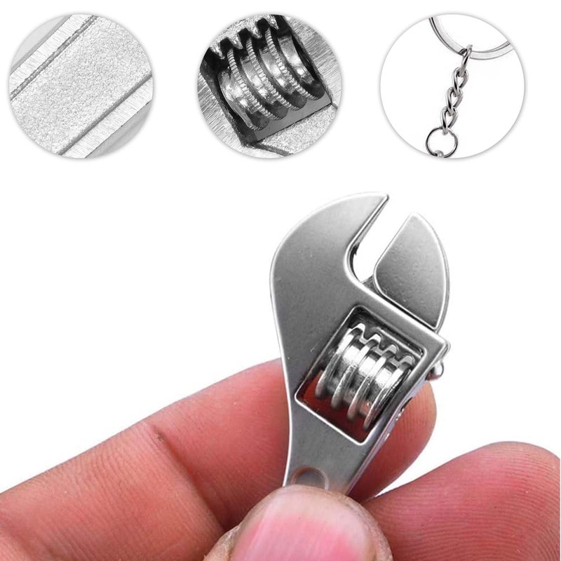 Monkey Wrench Mini Screwdriver Tool Key Chain Clip Mini Adjustable