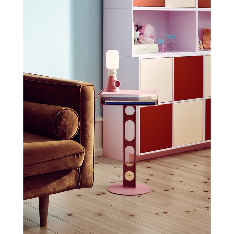Pedestal Power Base 2-Way Socket (Pink), Stylish Design with Double