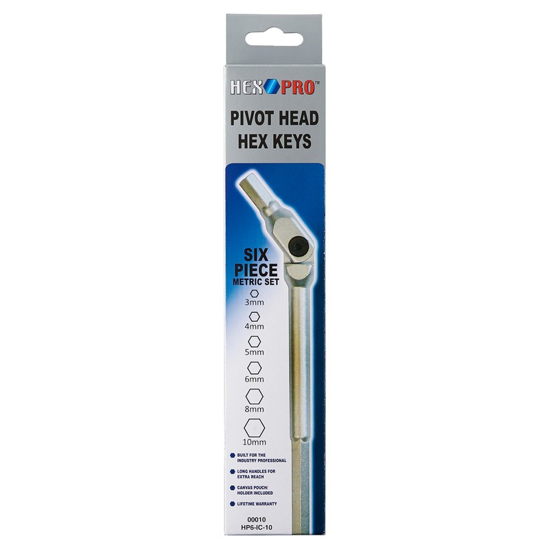 Bondhus 00010 HEX-PRO Pivot Head Wrench Set, Includes Sizes: 3,
