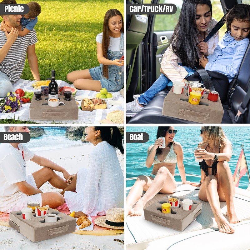 STBoo Couch Cup Holder Pillow Tray - Sofa Drink Cup