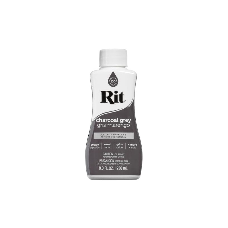 Rit Dye 88620 Charcoal Grey Liquid Dye 8 oz,