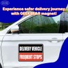 GEEKBEAR Delivery Vehicle Frequent Stops Sign (Yellow/Black, 2 Pack)