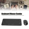 Keyboard Mouse Combo 2.4G Wireless Round Keycaps Ergonomic Design Silent
