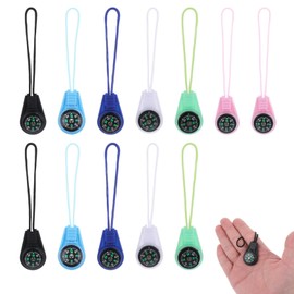lrgnixs 12 Pack Small Compass With Paracord,Multi-Color Mini Compass for Kids,Portable Button Compasses Kit,Compasses Keychain for Hiking Outdoor Survival Camping Party