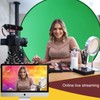 CoosBonfik Portable Green Screen Backdrop (56''), Collapsible Webcam Background for