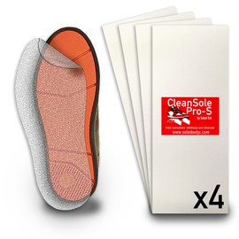 CleanSole Pro-S (4 hojas, para suelas planas, uso al aire última intervensión) Protector para zapatillas de deporte, zapatos de vestir de alto valor, tacones. Película adhesiva fácil de aplicar pelar