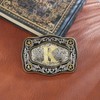 YOQUCOL Western Belt Buckle Initial Alphabet Letter Cowboy Rodeo Belt