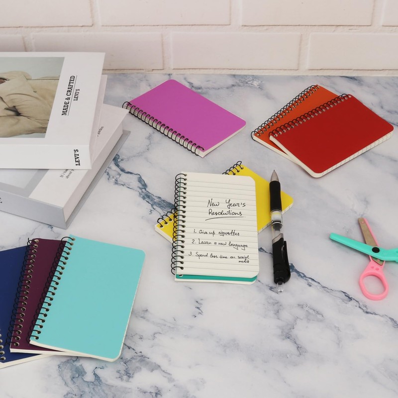 48 Pack Pocket Spiral Notebook Set, Perfectly Compact Spiral Notebooks,