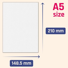 60 Sheets - 350gsm A5 White Card, Thick Card Paper