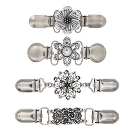 4Pcs Dress Clips Back Cinch Vintage Sweater Cinch Clip Retro Cardigan Collar Dresses Clips for Women Girls Vintage Sweater Shawl Clips 4 Styles Cinch Clips for Women Girls Clothing