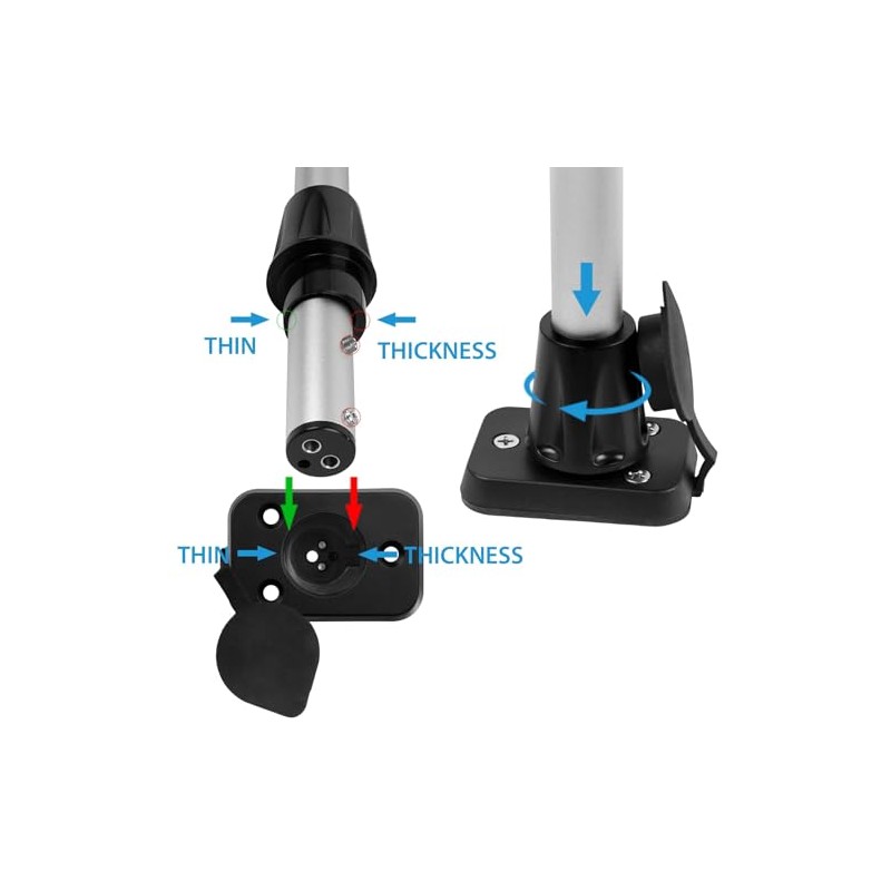 Obcursco 2-Pin Stern Light Socket Plug-in Pole Base for Boat