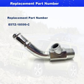 Hot Water Radiator Coolant Temp Sensor Elbow Connector Tube Replace E5TZ-18599-C Fit for Ford F-150/250/350 & Bronco E-150/250/350