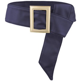 Sportmusies Classic Leather Dress Belts for Women, Soft PU Leather Belts for Ladies with Rectangle Buckle(Dark Blue)