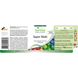 Fairvital Super Multi - High Dose - 120 Capsules - Multivitamin According to Linus Pauling