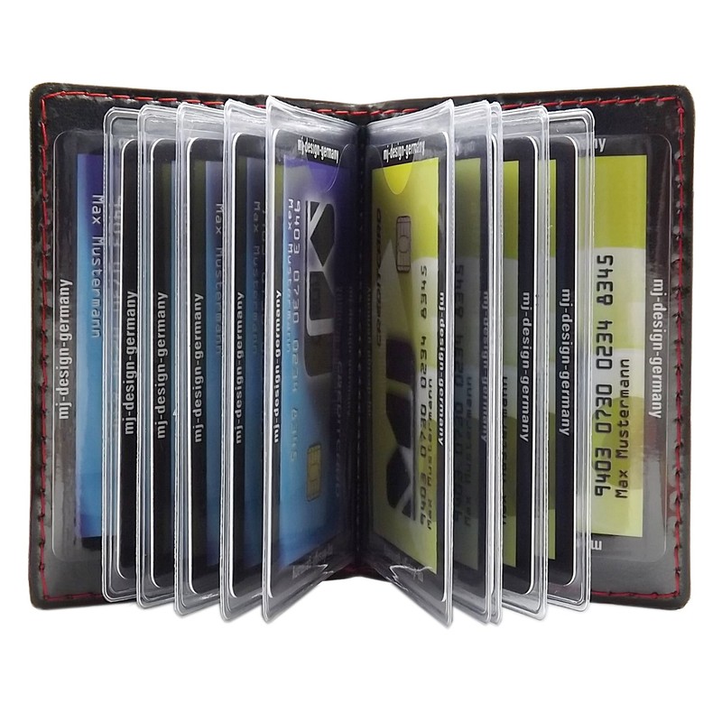 Elegant Credit/Business Card Holder with Contrast Stitching 12 Compartments MJ