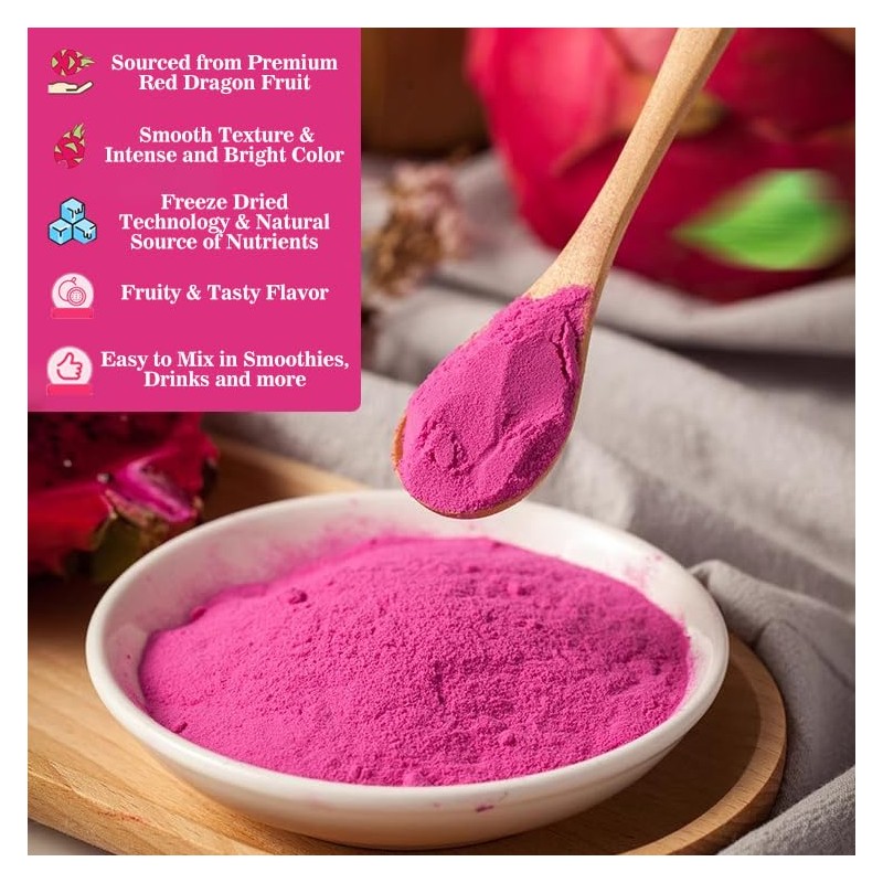 Fraunitsh Dragon Fruit Powder 3.52oz | Freeze Dried Pink Pitaya