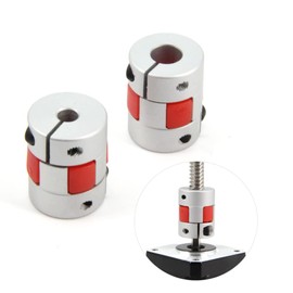 Yeebyee 5 mm to 8 mm Bore Aluminium Plum Flexible Shaft Coupling Servo Stepper Motor Claw D20 x L25 Connector Flexible Shaft Couplings for 3D Printer/CNC Machine/DIY Encoder, 2 Pieces/Pack