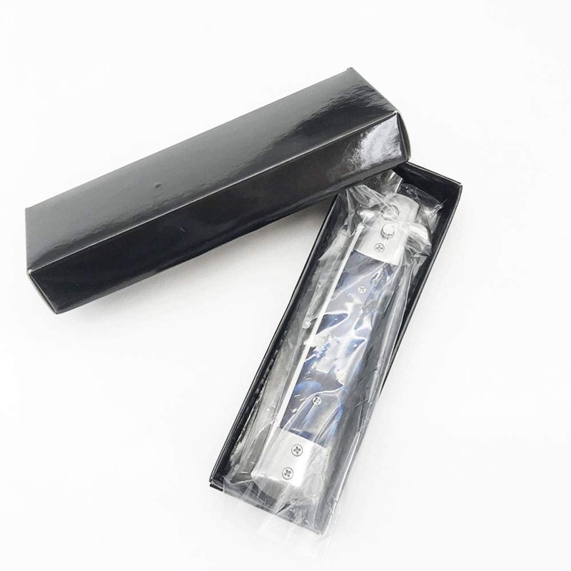 Stainless Steel Compact Portable Automatic Switch Folding Comb Mini Size