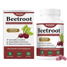 Organic Beet Root Capsules | 1300mg Beet Root Powder | Nitric Oxide Precursor | Healthy Circulation & Vitality | 120 Vegetarian Capsules | Non-GMO, Gluten Free, Vegan