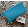 HOBO INTERNATIONAL~ NILA~Large Zip-Around Clutch Wallet~AQUA PEBBLE LEATHER~NWT!