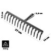 KADAX Garden Rake without Handle, Steel Garden Rake, Lawn Rake