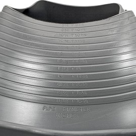 DEKS Dektite RFS4 Retrofit Gray Low or High Profile R-Panel Roofing. EDPM Pipe Flashing for Deep Ribbed Roofing Profiles