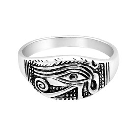 AeraVida The Eye of Horus Egyptian Hieroglyph .925 Sterling Silver Ring (8)