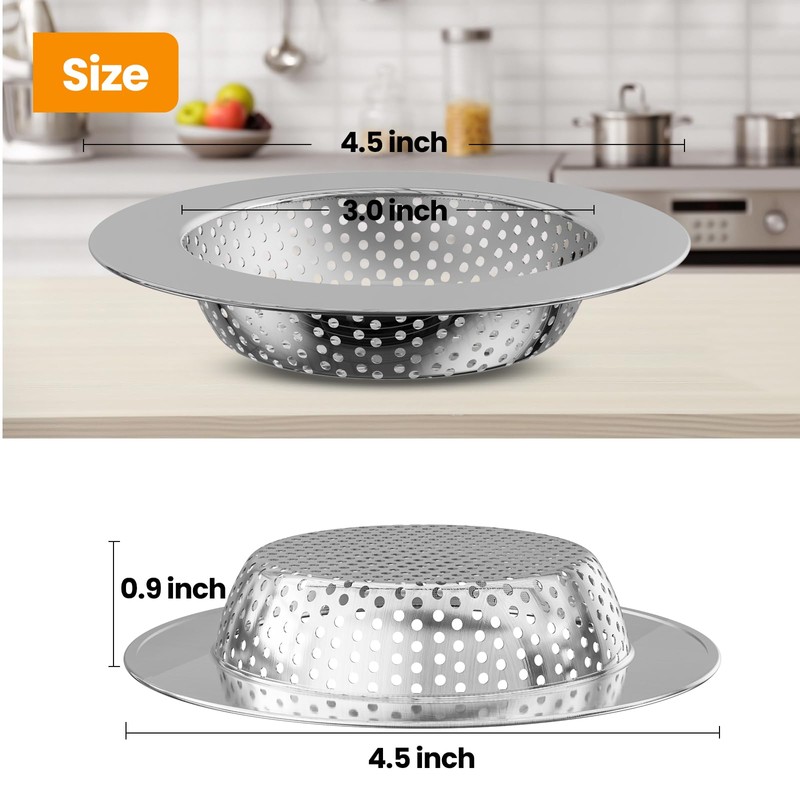 Huntonry 2PCS Kitchen Sink Stopper and Kitchen Sink Drain Strainer,