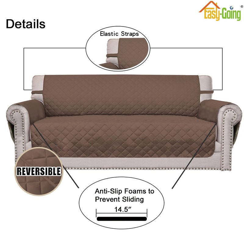 Easy-Going Reversible Couch Cover for 3 Cushion Couch Sofa Cover