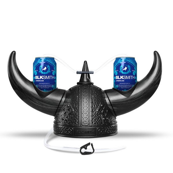 BLKSMITH Viking Drinking Hat | Viking Helmet | Drinking Accessories for Parties & College | Fits 16" - 24" Head