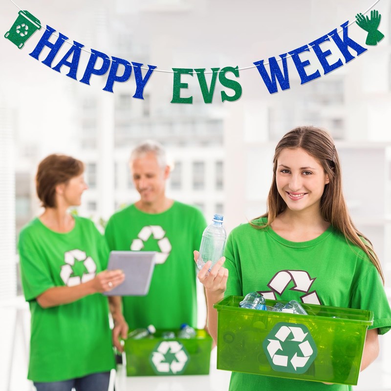 Happy EVS Week Banner - Environmental Services Week Decor, Happy