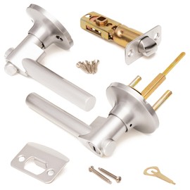 Honeywell Safes & Door Locks Interior Door Handle – Lever Door Handle with Reversible Design, Satin Nickel, Privacy Function, Easy-to-Install Door Handles for Home & Office - 8108616