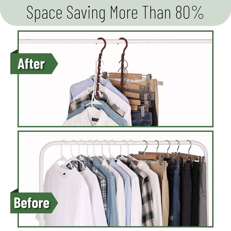 Mr. Pen- Space Saving Hangers for Clothes, 8 Pack, Mahogany
