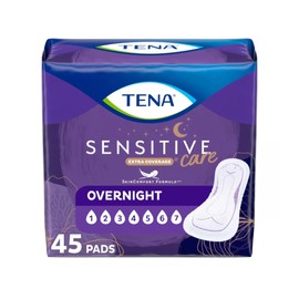 Tena Incontinence Pads for Women, Overnight, 45 Count (Pack of 3)