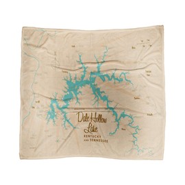 Art of Place Dale Hollow Lake, Kentucky & Tennessee Map Ultra Fleece Bed Sofa Travel Cozy Blanket from Illustration by Lakebound 50" x 60".